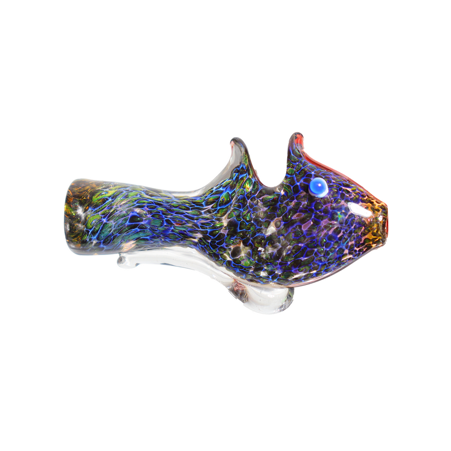 Blue Fish-Shaped Glass Chillum