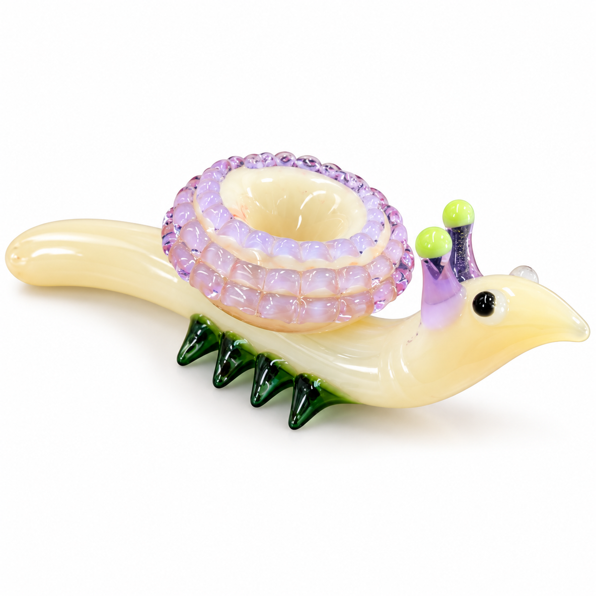 Snail Glass Pipe – Pink & Purple Shell Bowl