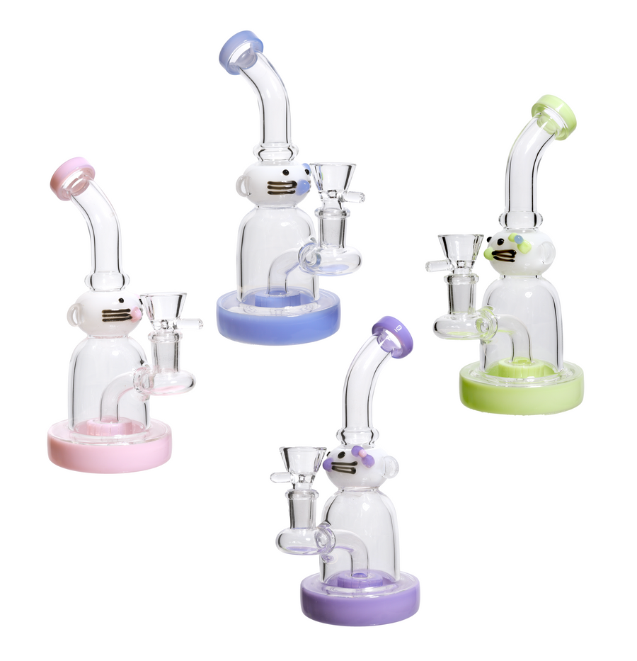 8 Inch Kitten Handle Slime Color Mini Bong