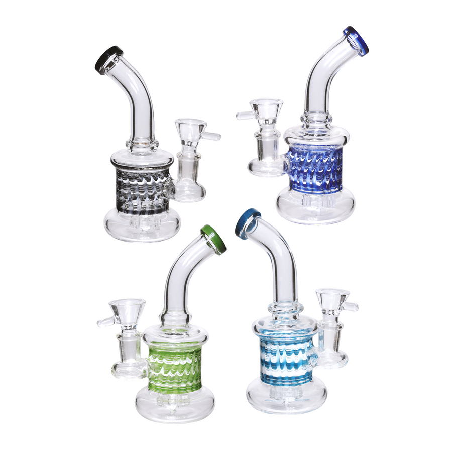 7 Inch Clear Rasta Glass Bong Perc