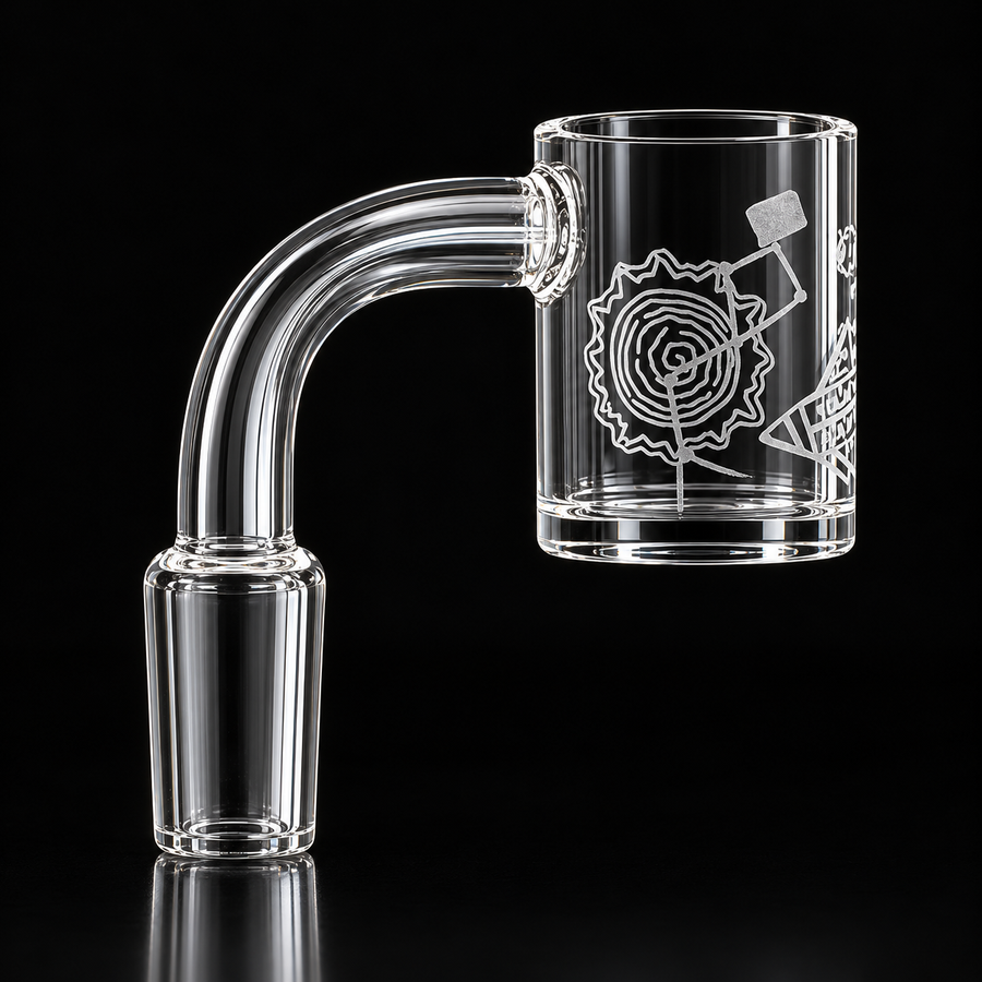 14mm Abstract Art Etched Quartz Banger – 90°