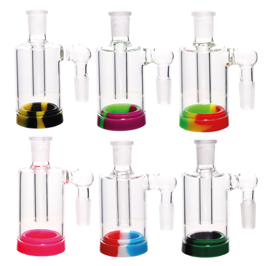 4 Inch Silicone Reclaim Ash Catcher, 90 Degree Male, 14mm