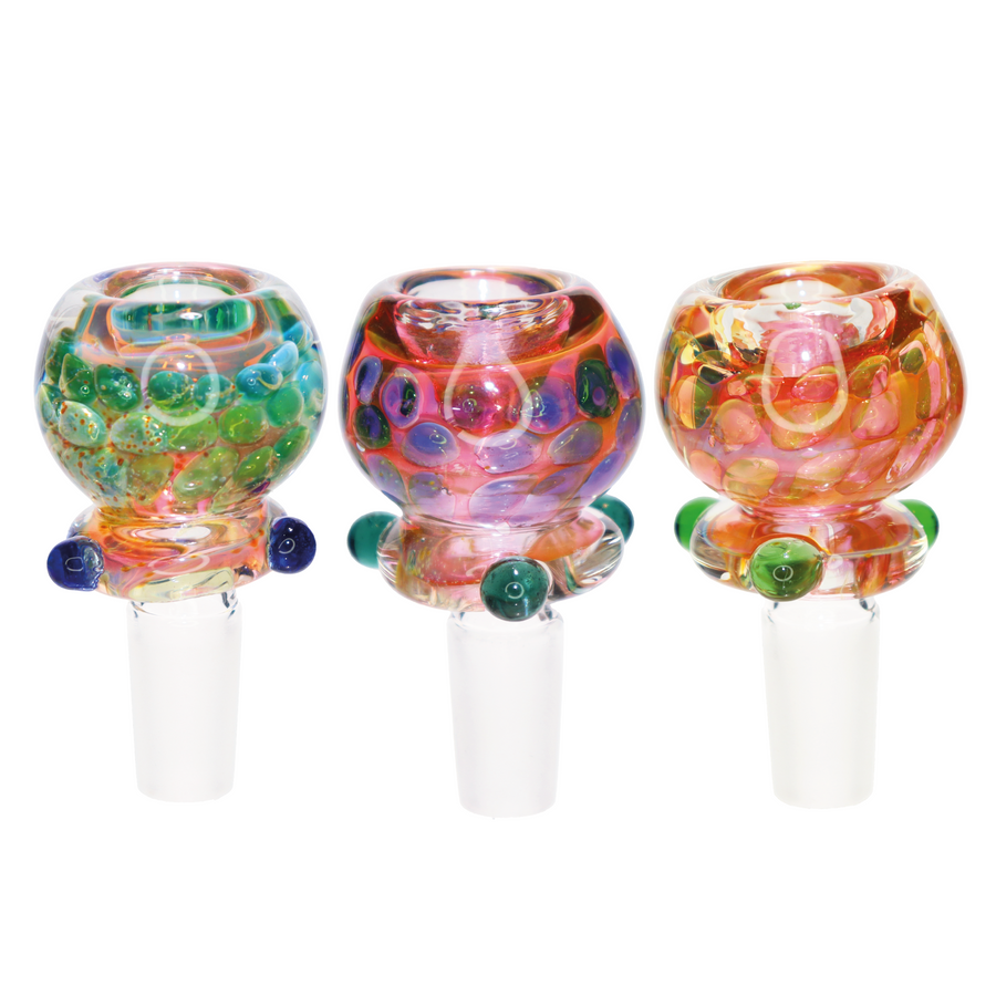 14mm Fumed Dotted Pink Glass Bowl