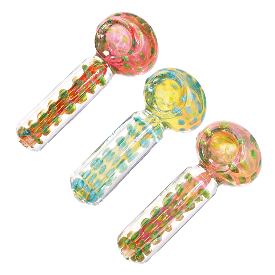 5 Inch Worked Dot Glass Spoon Pipe