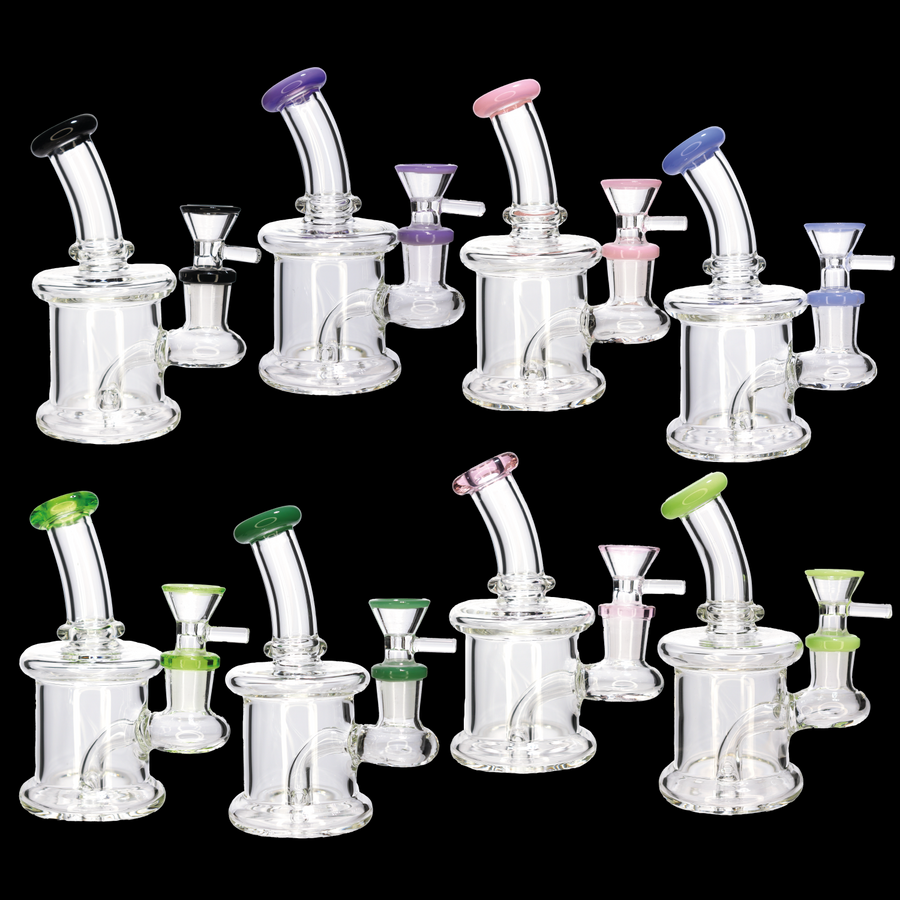 6 Inch Classic Mini Glass Bong, 8 Colors