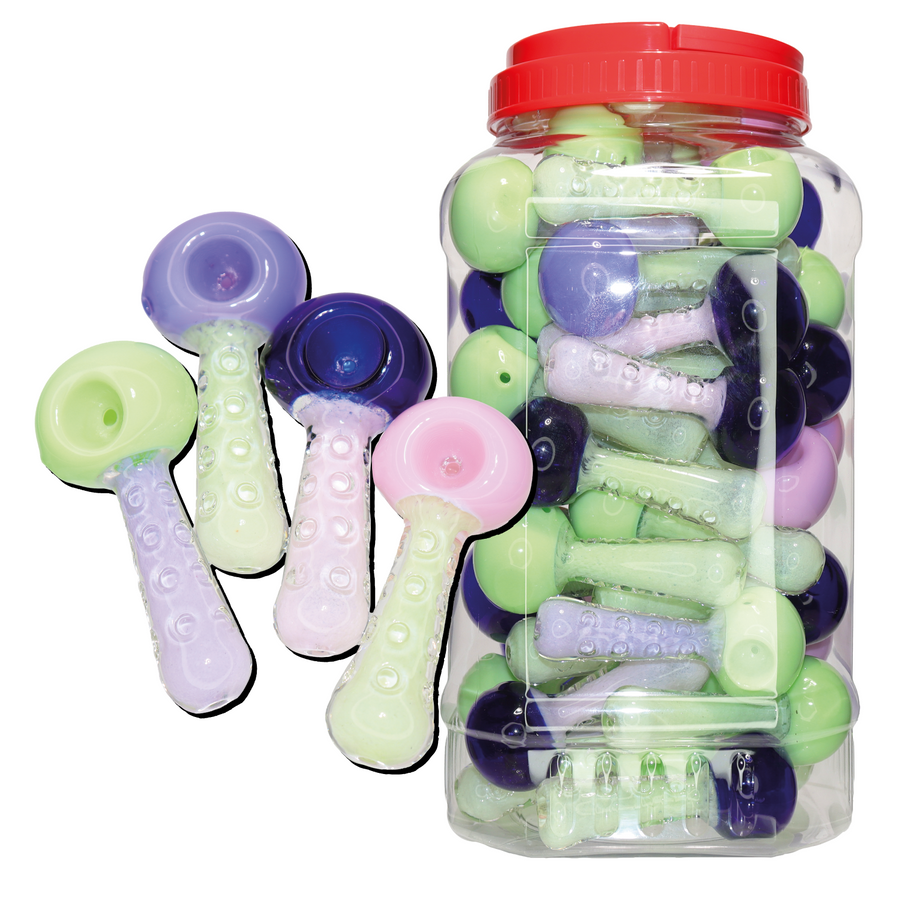 Glass Hand Pipe Spoon Jar #37, 50-Piece