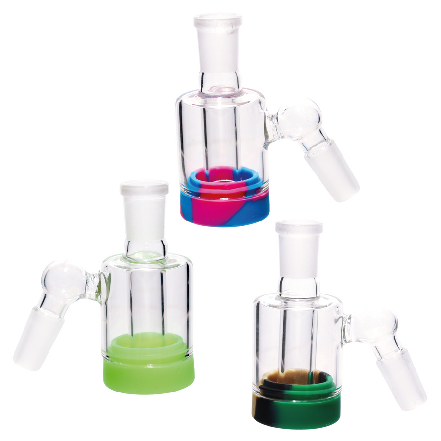 3.5 Inch Silicone Reclaim Ash Catcher, 45 Degree Male, 14mm