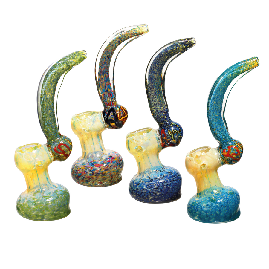 8 Inch Dichroic Confetti Glass Bubbler