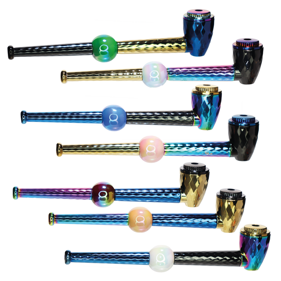 6 Inch Fancy Metal Pipe, Style Two, 10-Piece Box