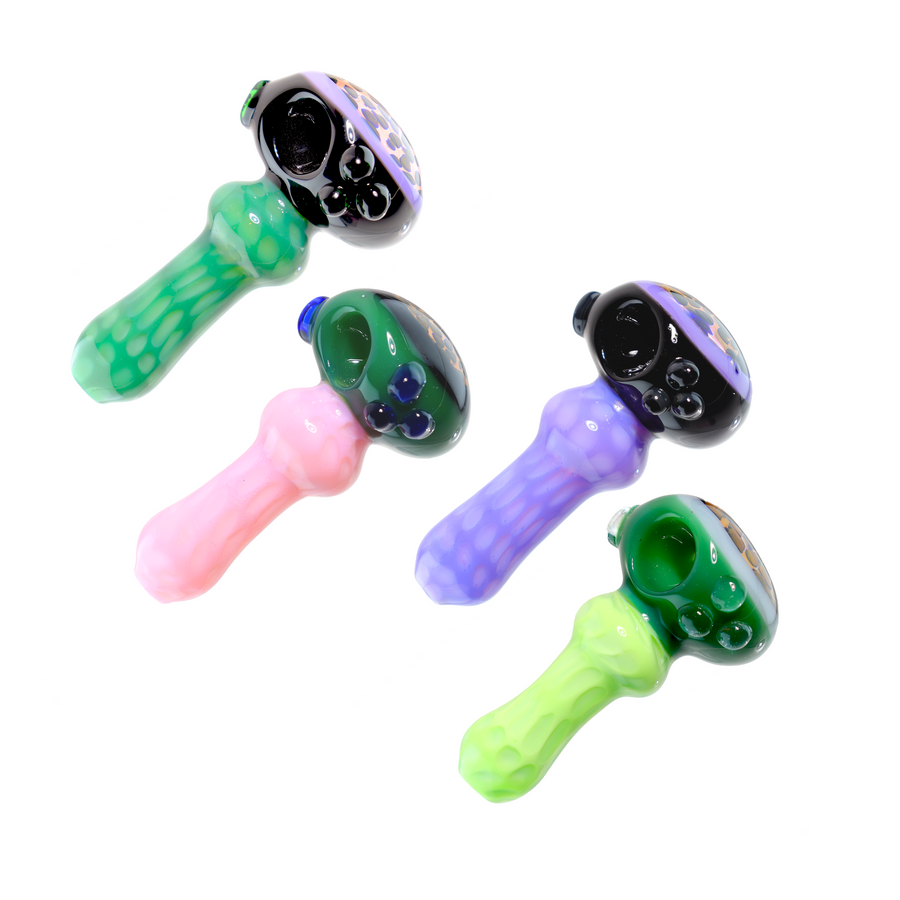 4.5 Inch Glass Spoon Pipe with Bubble Grip