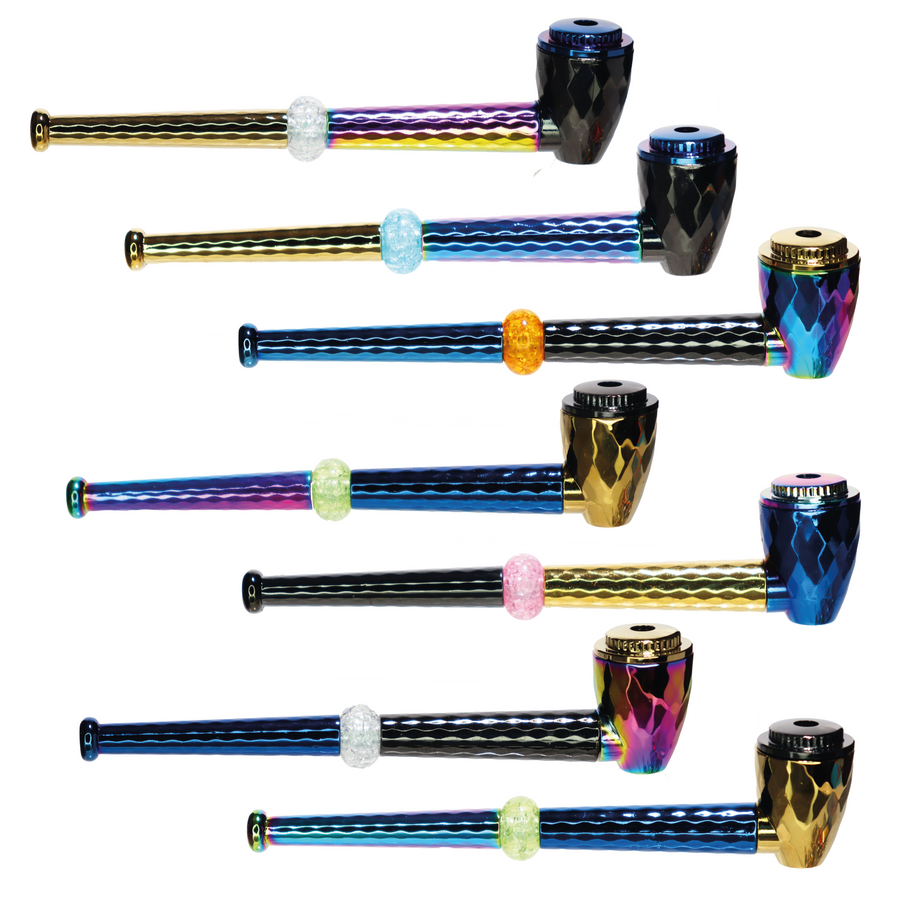 6 Inch Fancy Metal Pipe, Style One, 10-Piece Box