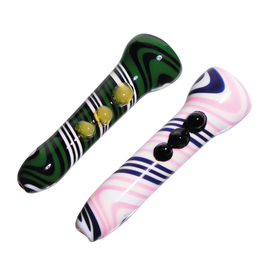 Streaky Polka Dot Multicolor Glass Chillum