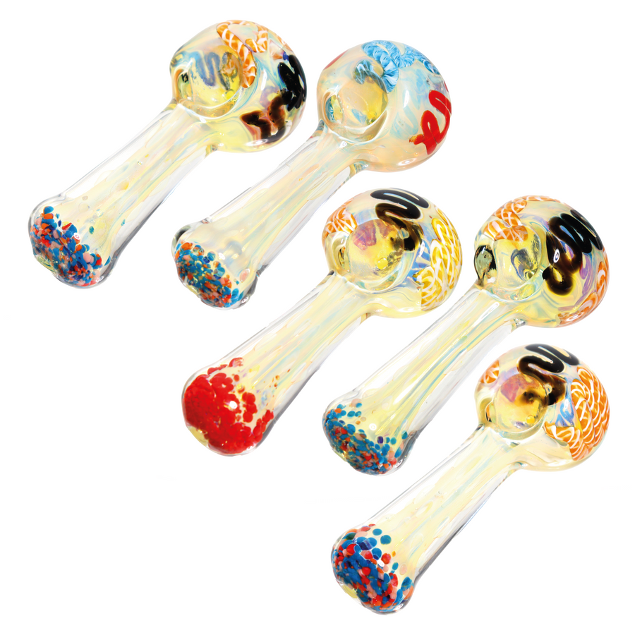 5 Inch Heavy Glass Spoon Pipe with Frit Handle