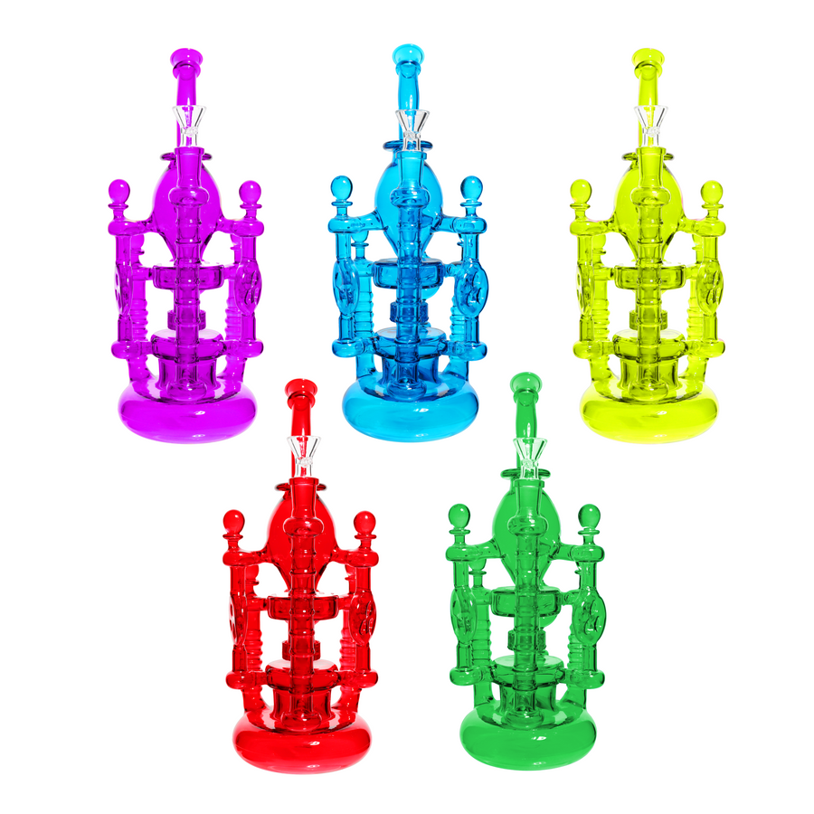 13 Inch Castle-Design Glass Recycler Bong