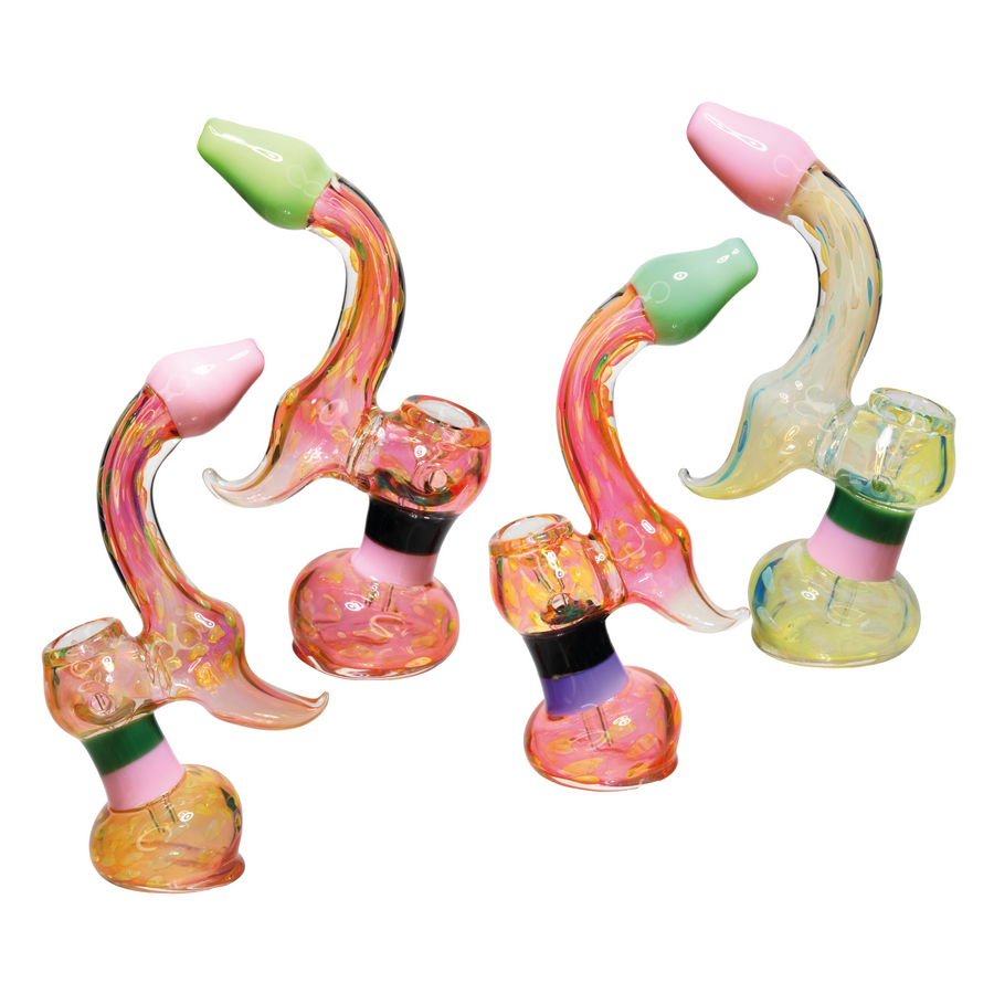 9 Inch Exotic Multicolor Glass Bubbler