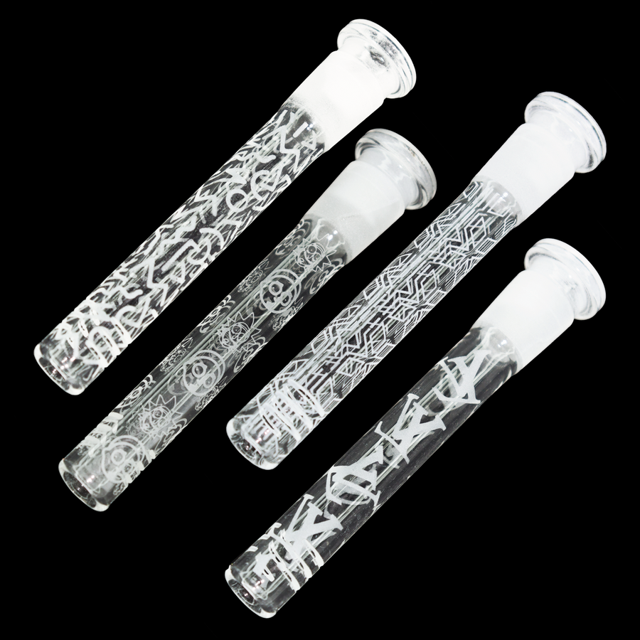 3.5 Inch Clear Frosted Glass Downstem