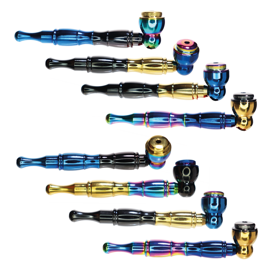 6 Inch Metal Smoking Pipe, 10-Piece Box