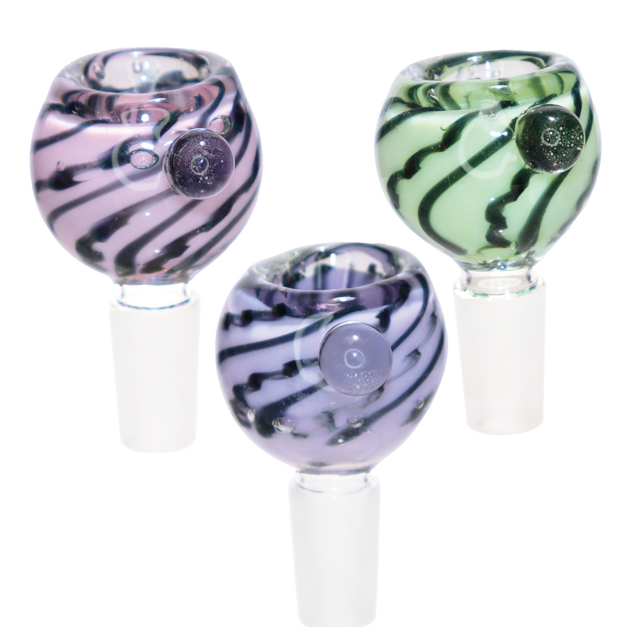 14mm Curvy Striped Glass Bowl