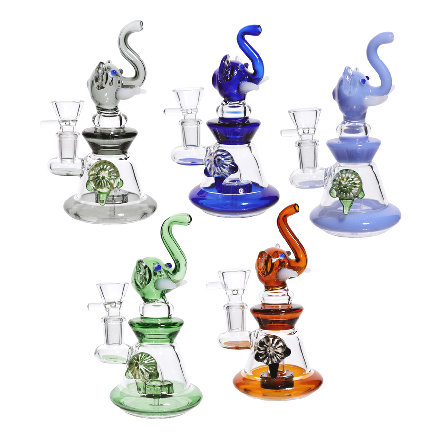 6 Inch Elephant Showerhead Mini Glass Bong