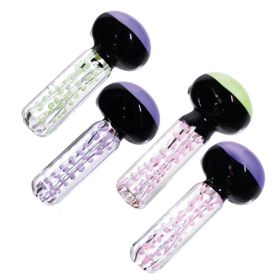 5 Inch Heavy Polka Dot Glass Spoon Pipe