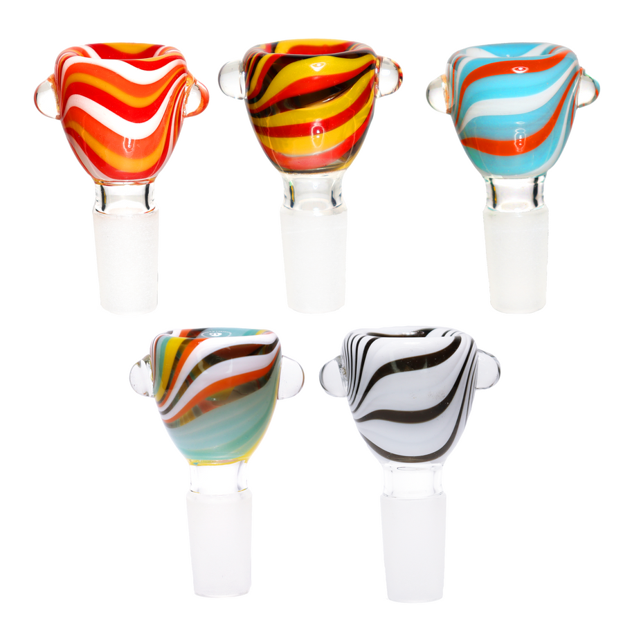 14mm Spiral Multicolor Glass Bowl