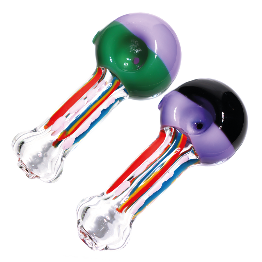 5 Inch Exotic Swirl Multicolor Glass Spoon Pipe