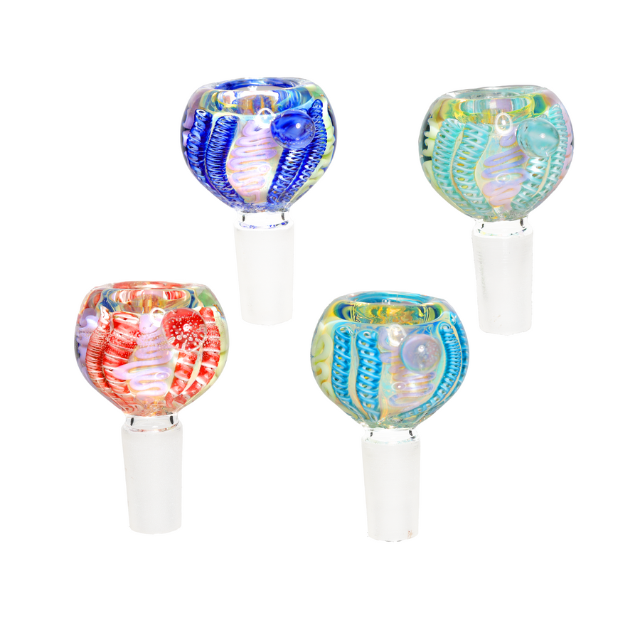 14mm Oval Fancy Multicolor Glass Bowl