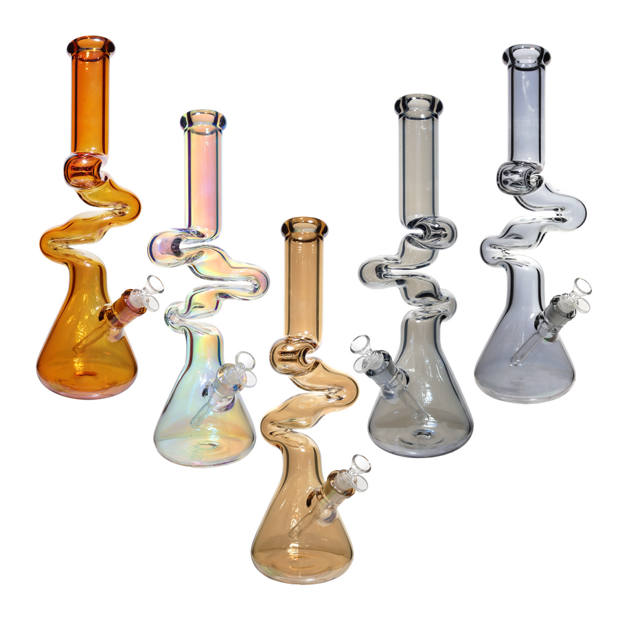 18 Inch Metallic Shine Beaker Glass Bong