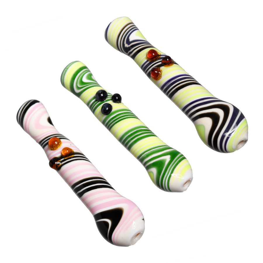 Streaked Twister Glass Chillum