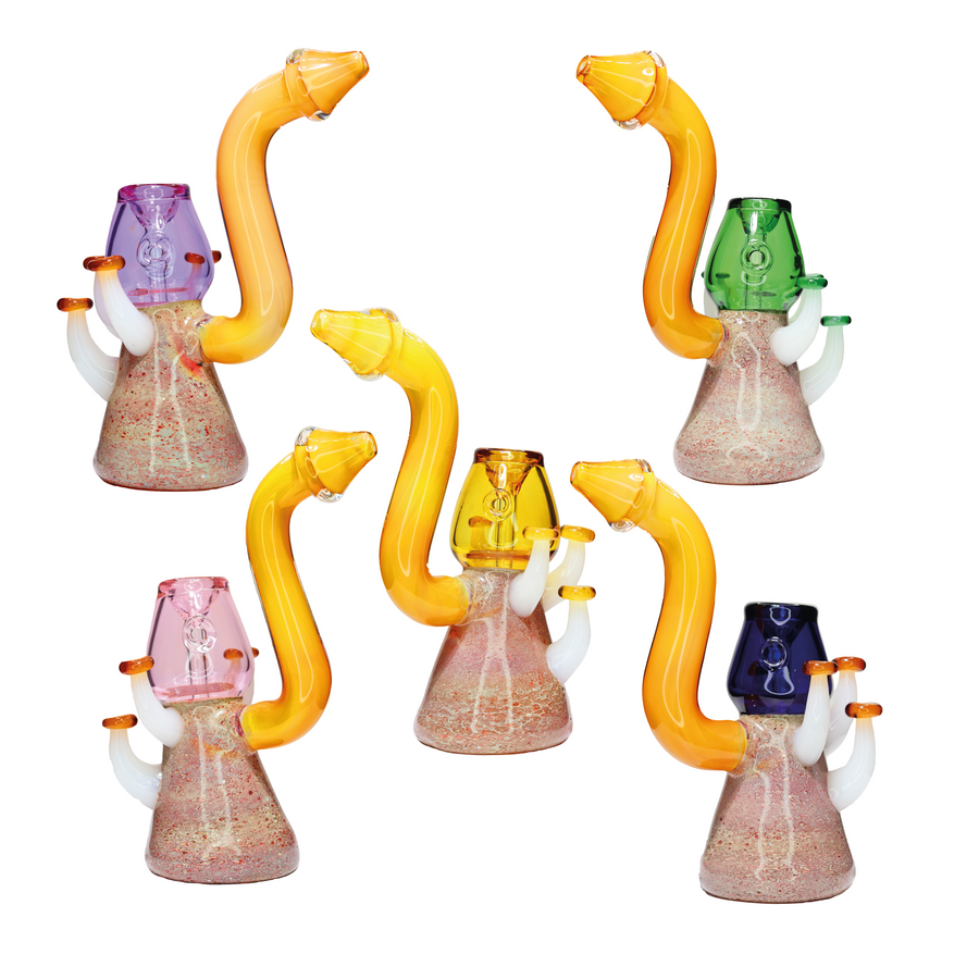 9 Inch Fungi Design Multicolor Glass Bubbler