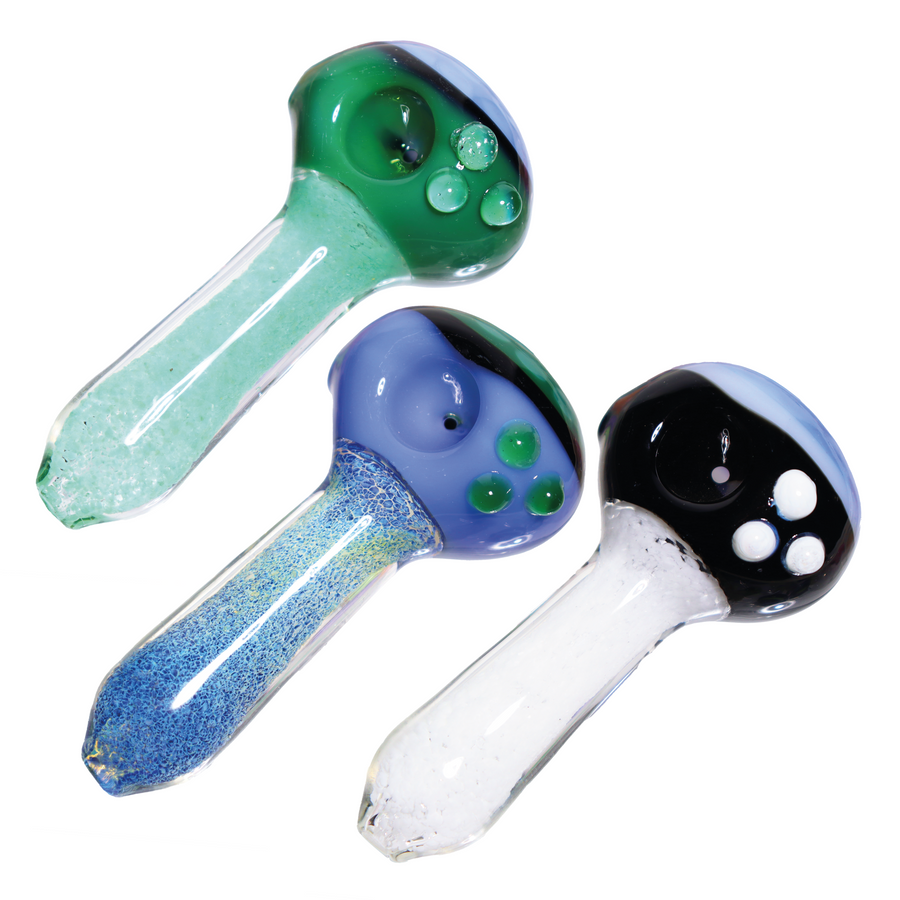 5.5 Inch Textured Prism Glass Spoon Pipe
