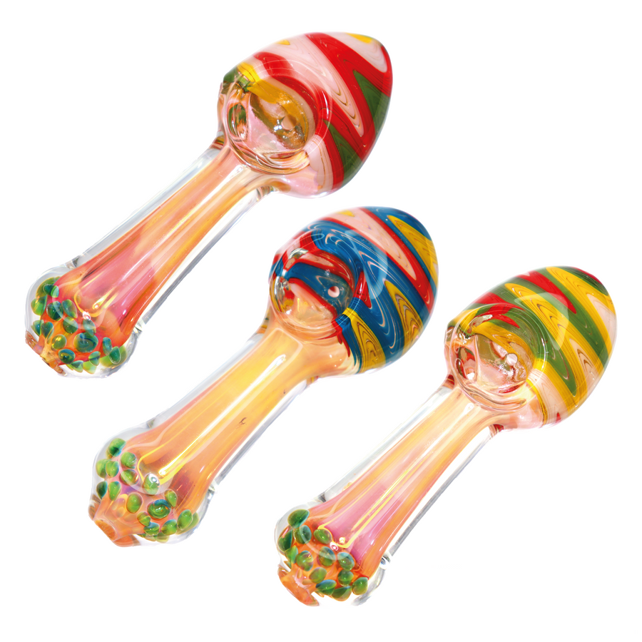 5 Inch Marble Foot Glass Spoon Pipe