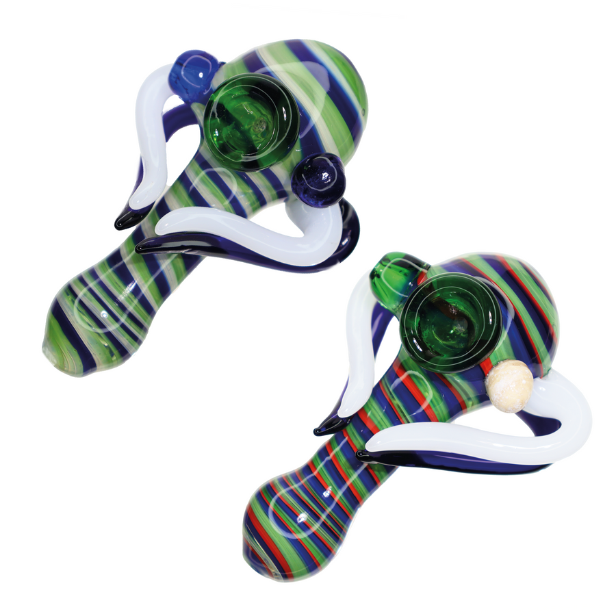 5.5 Inch Color Swirl Glass Hand Pipe, Wrap Handle