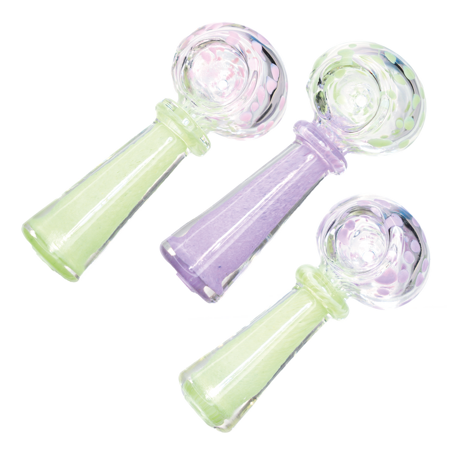 5 Inch Crackle Glass Spoon Pipe