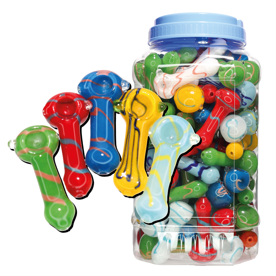 Glass Hand Pipe Spoon Jar #24, 100-Piece