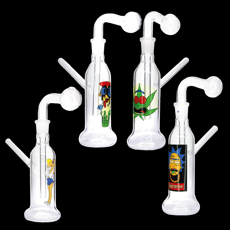 8 Inch Heavy Character Oil Burner Water Pipe, USA-Made