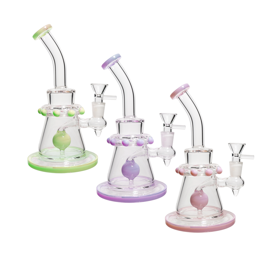 9 Inch Slime Color Vent Neck Glass Bong