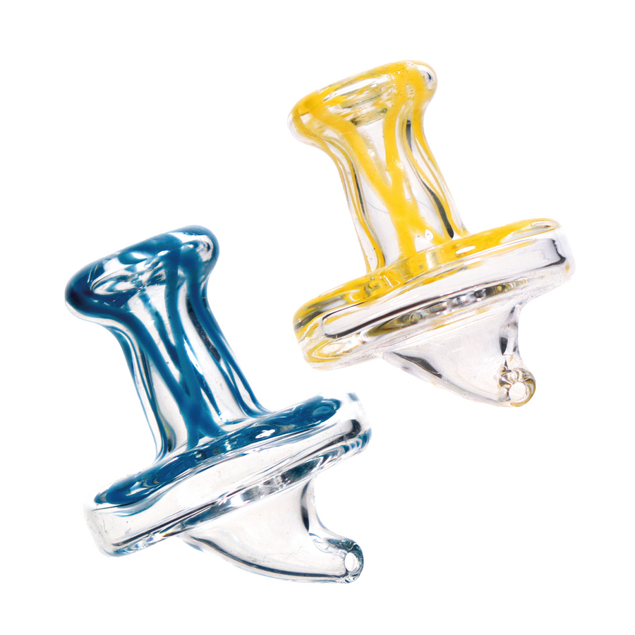 Fancy Hat-Shaped Clear Glass Streaky Carb Cap