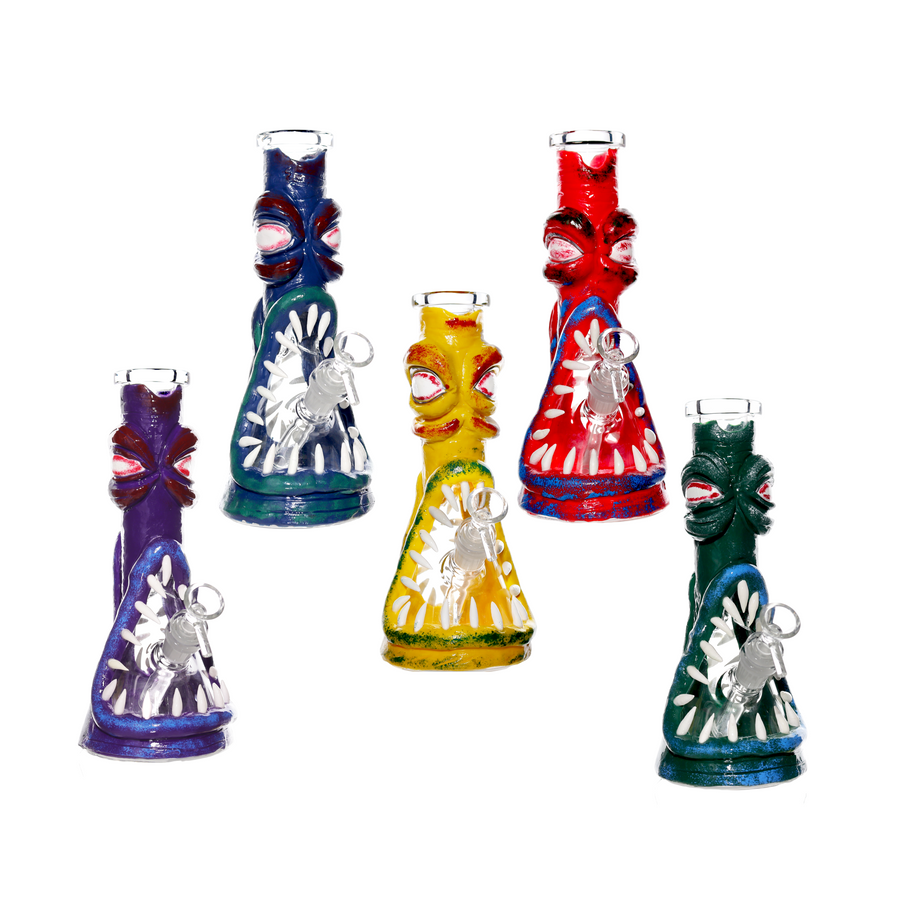 10 Inch Monster Design Multicolor Beaker Bong