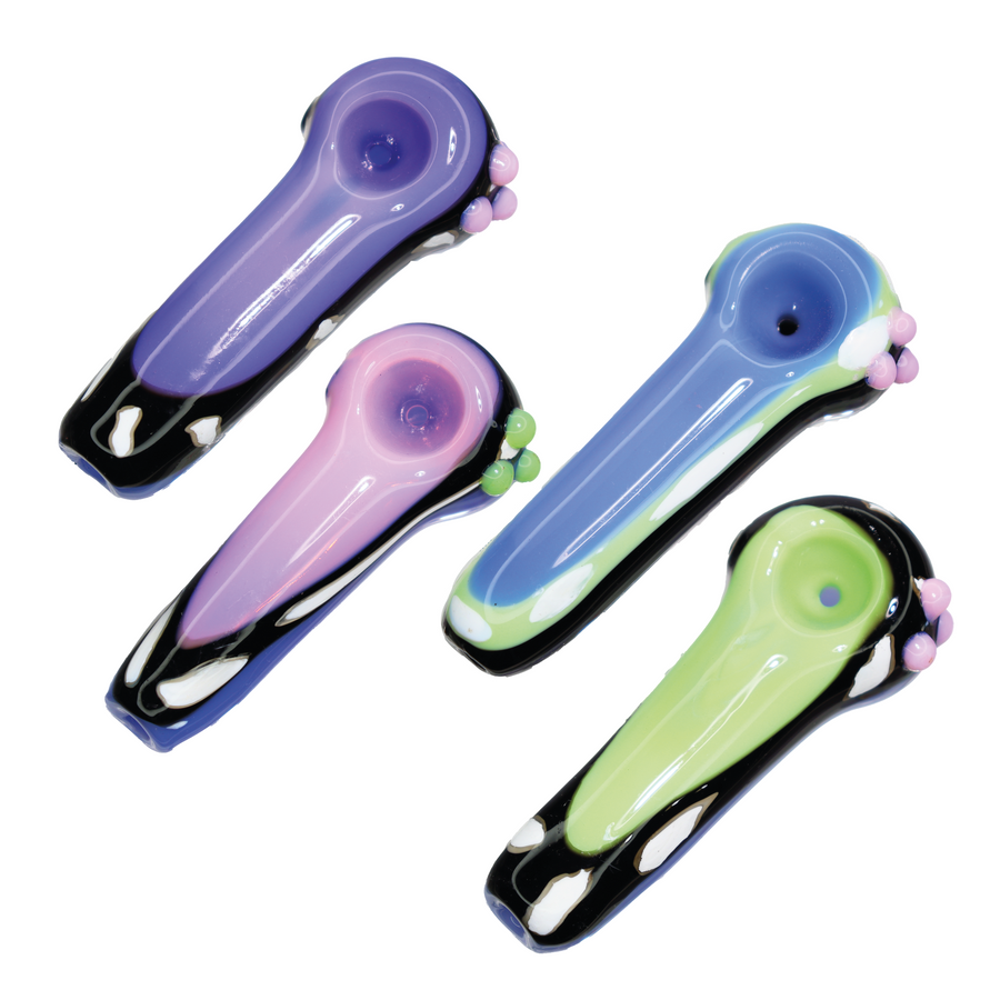 4 Inch Solid Color Glass Spoon Pipe