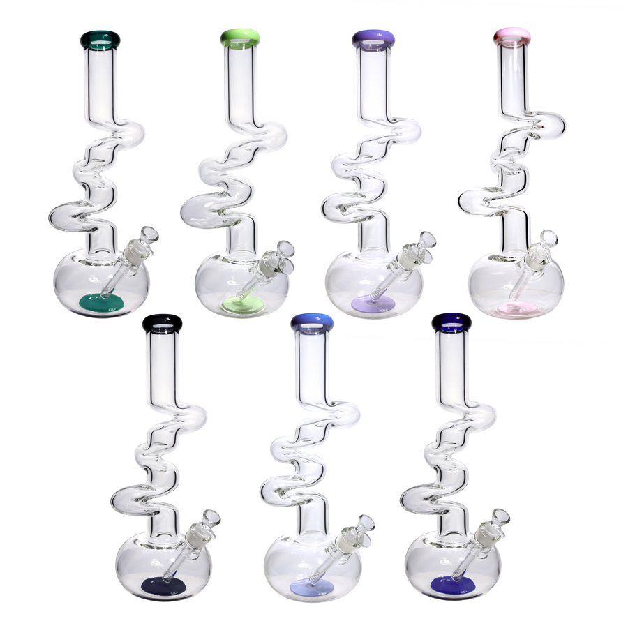 18 Inch Twisted Ball Beaker Glass Bong, 9mm