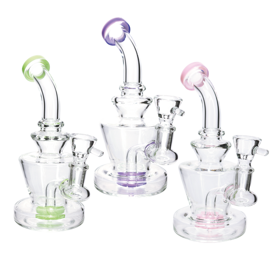 7 Inch Glass Bong with Slime Color Perc