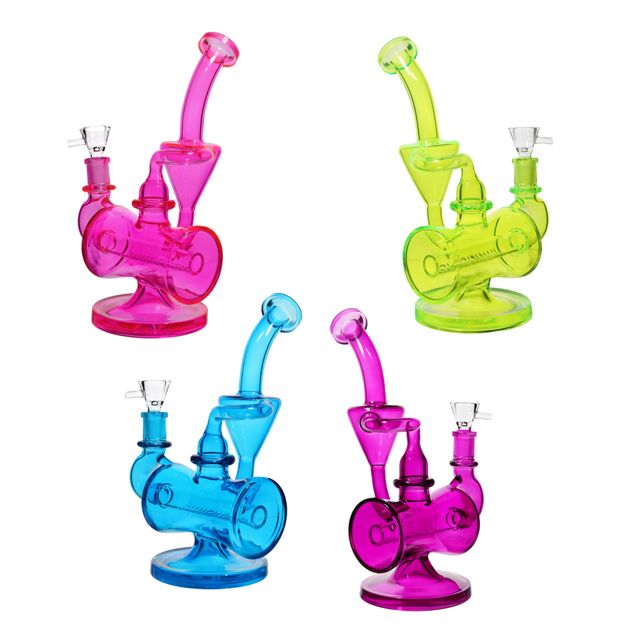 10 Inch Fancy Inline Recycler Glass Bong, 14mm