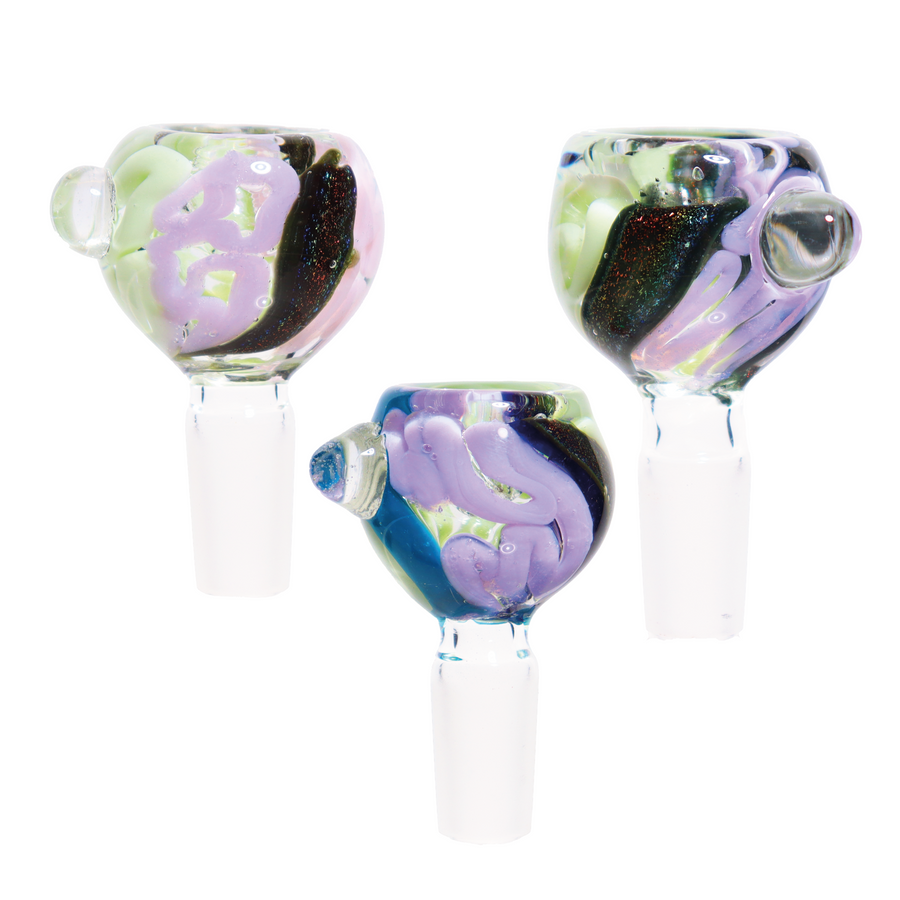 14mm Slime Implosion Twister Glass Bowl
