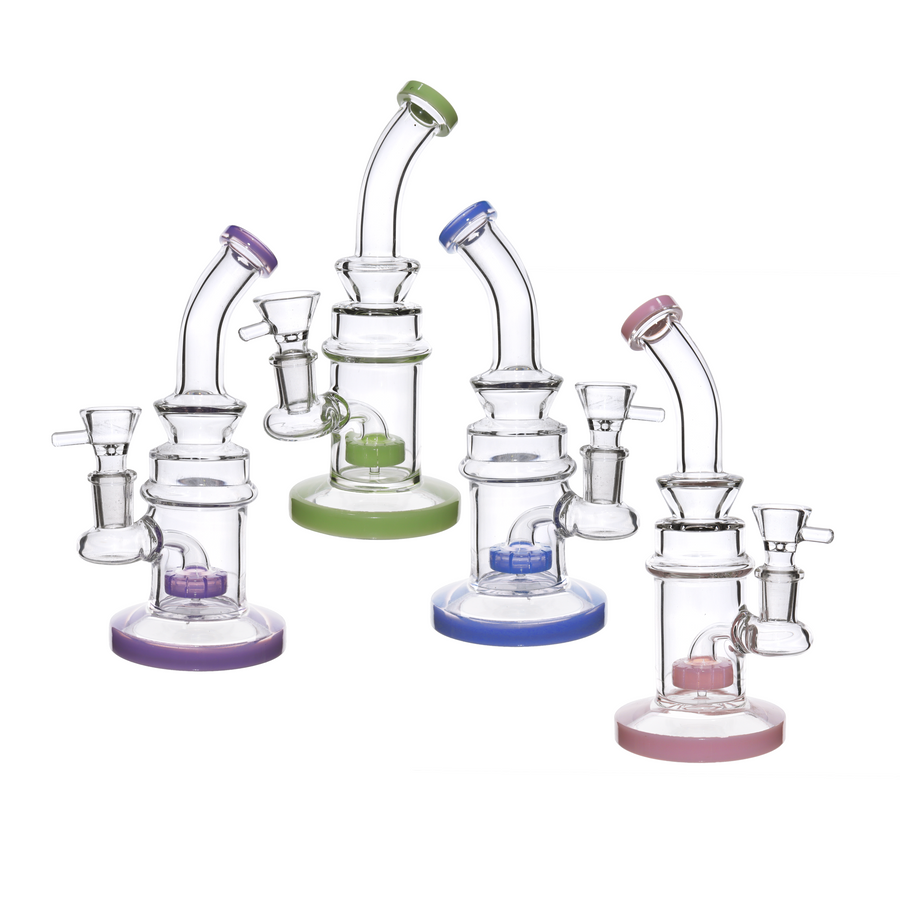 8 Inch Slime Color Perc Mini Glass Bong