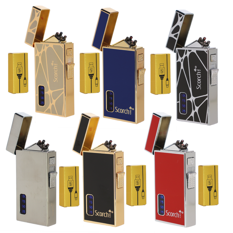 USB Rechargeable Plasma Lighter, 9-Piece Display