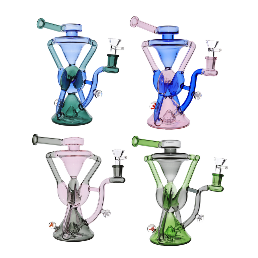 9 Inch Fancy Multicolor Glass Recycler