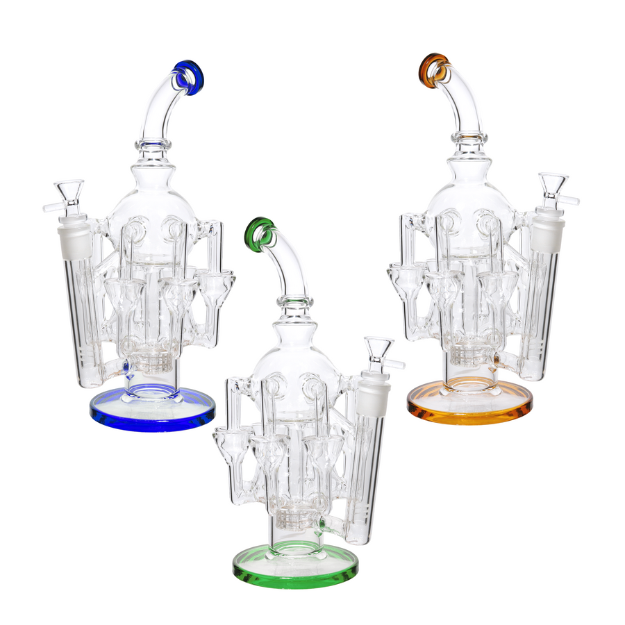 14 Inch Octopus Design Clear Glass Recycler, 18mm