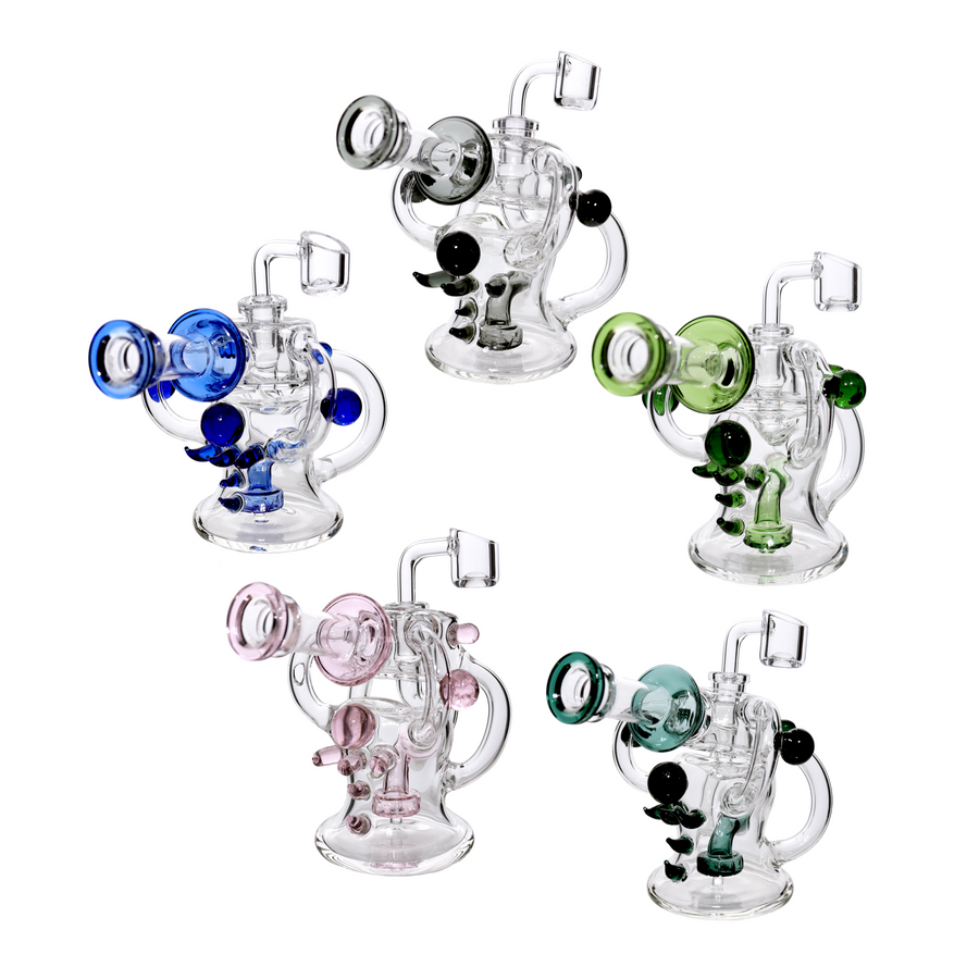 6 Inch Clear Glass Mini Recycler Bong