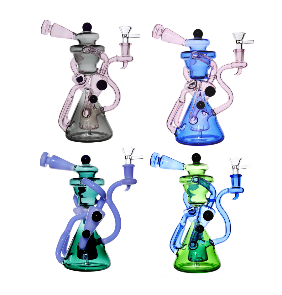 10 Inch Exotic Multicolor Glass Recycler